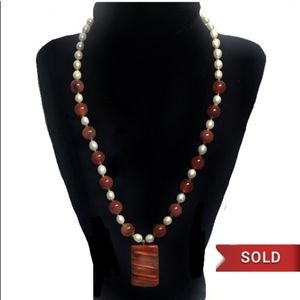 ❌SOLD❌Baltic Amber & Freshwater Pearl Necklace
